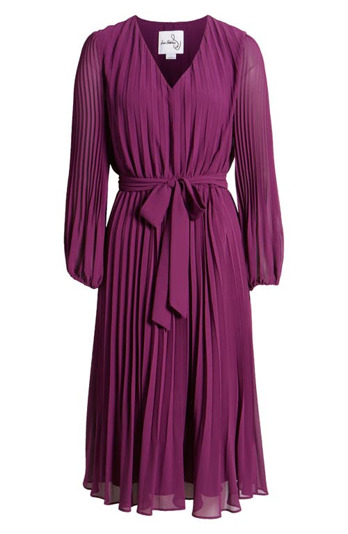 Shop Sam Edelman Pleated Long Sleeve Dress In Eggplant