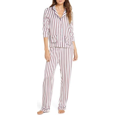 Splendid Woven Long Pajamas, White