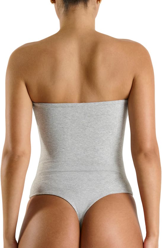 Naked Wardrobe Got Tube Be U Strapless Bodysuit In Heather Grey