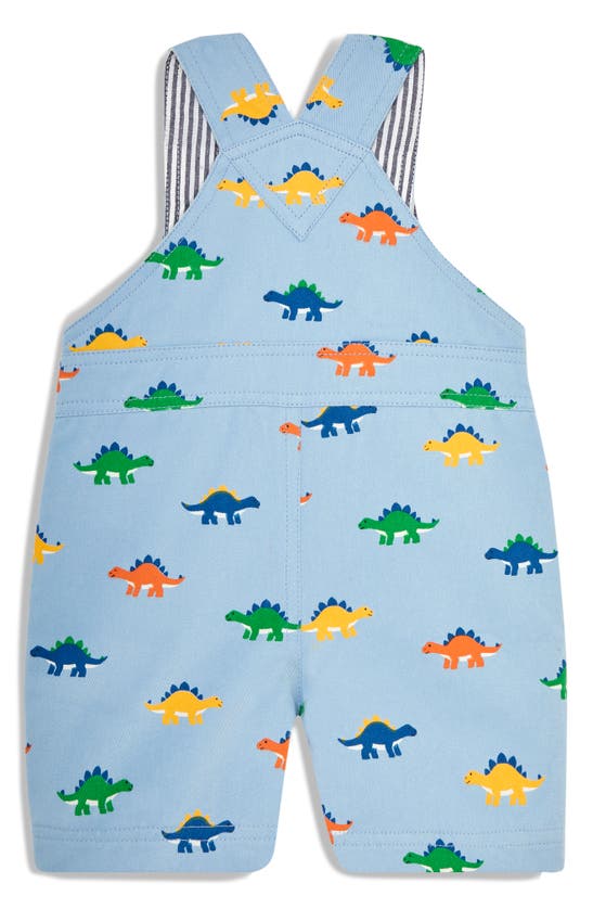 Shop Jojo Maman Bébé Jojo Maman Bebe Stegosaurus Cotton Twill Overalls In Blue