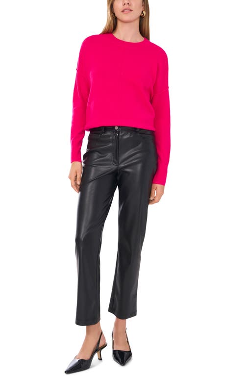 Vince Camuto Exposed Seam Crewneck Sweater In Electric Pink