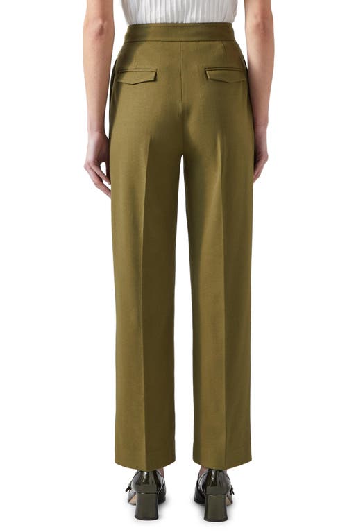 Shop Lk Bennett Bille Ankle Wide Leg Pants In Olive