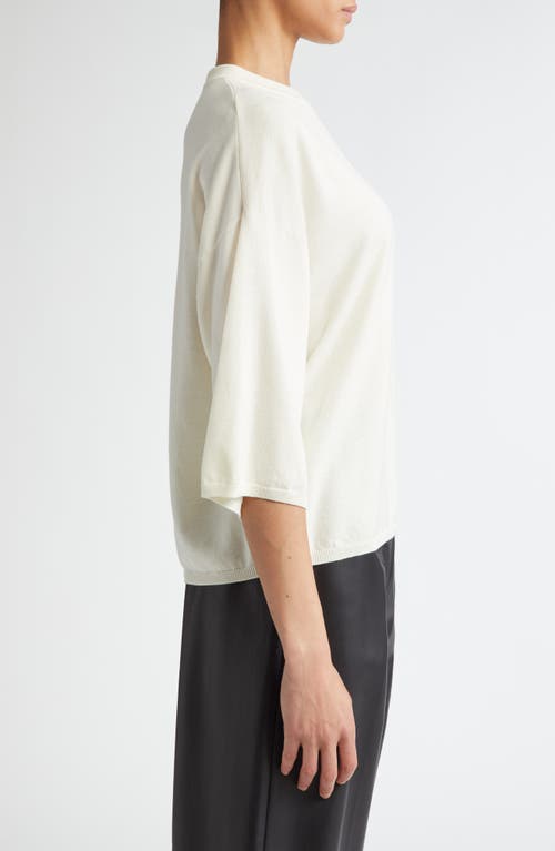 Shop Fforme Quincy Oversize Fine Gauge Wool Top In Cream