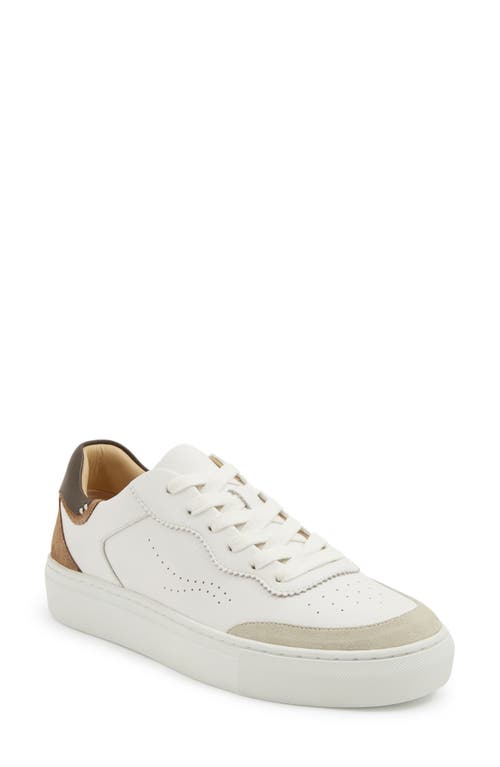 Shop Reiss Amanda Sneaker In Chocolate/white