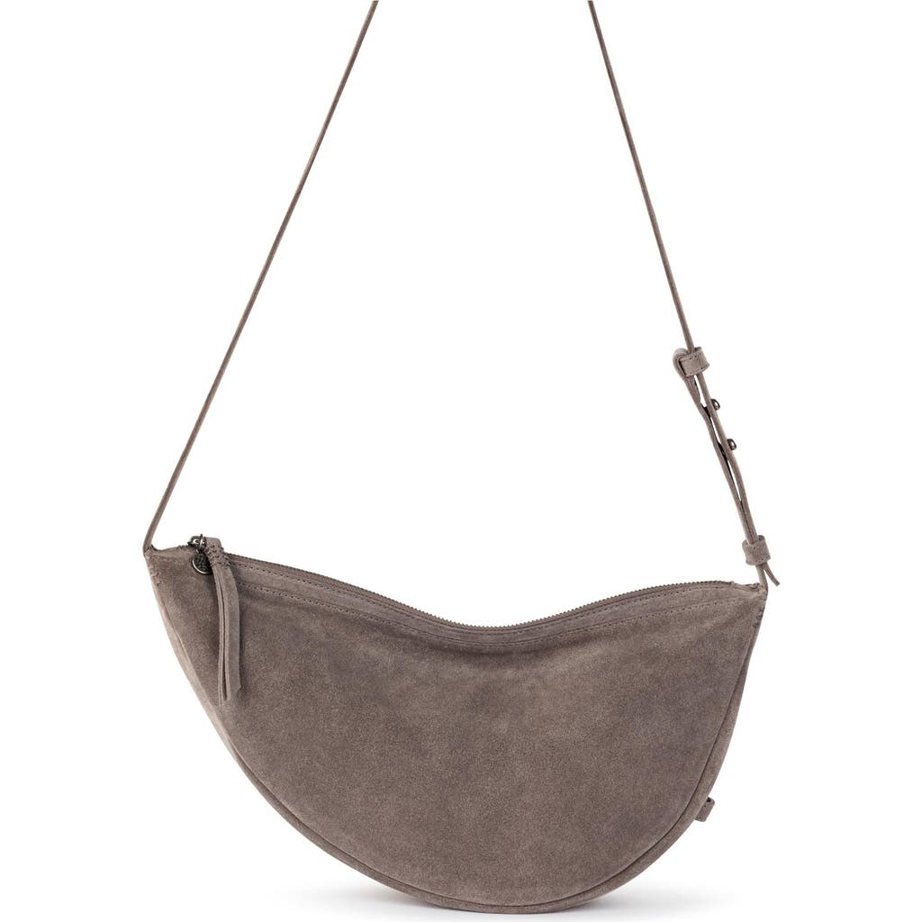 The Sak Tess Sling Leather Crossbody In Mushroom Suede