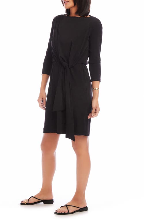 Shop Karen Kane Tie Waist Jersey Dress In Black