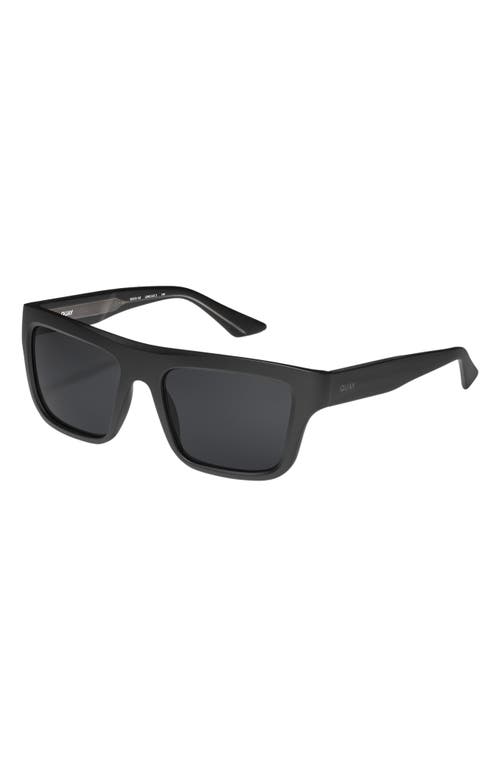 Quay Dealer's Choice 55mm Polarized Square Sunglasses In Matte Black/polarized