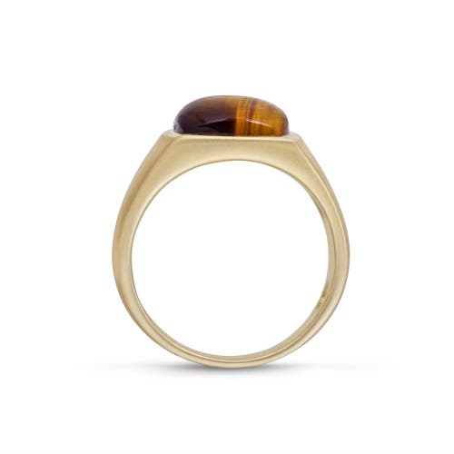 Shop Luvmyjewelry Chatoyant Red Tiger Eye Quartz Sterling Silver Men Signet Ring In 14kt Gold Vermeil On Sterling