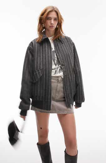 Cropped black sales denim jacket topshop