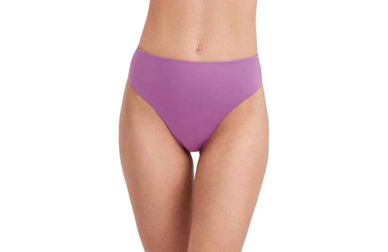 Shop Au Naturel By Gottex Solid High Leg High Waist Swim Bottom In Dusk Mauve