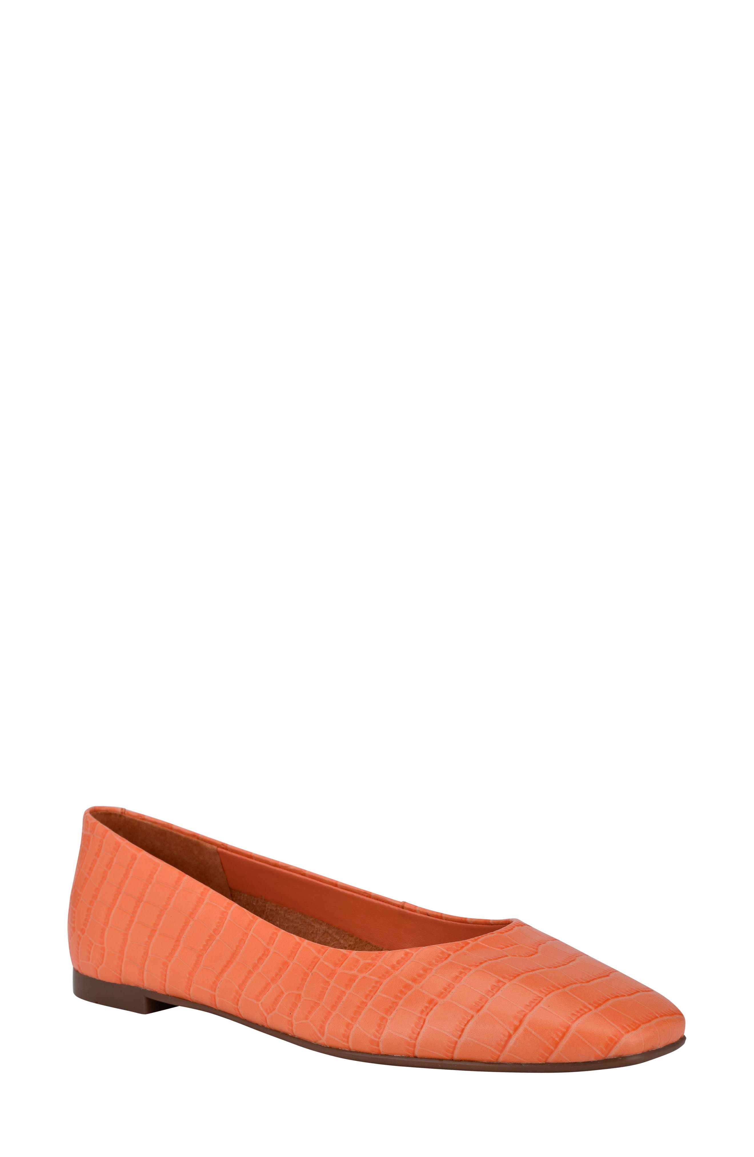 orange flat shoes womens