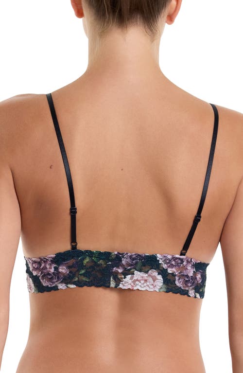 Hanky Panky Printed Signature Lace Padded Triangle Bralette In Romantique Black