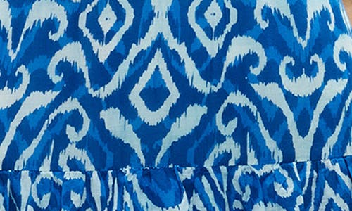 Alice And Olivia Imogene Tiered Maxi Dress In Artisan Ikat French Blue