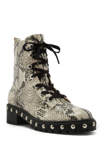 Schutz | Andrea Leather Snakeskin Print Combat Boot | Nordstrom Rack