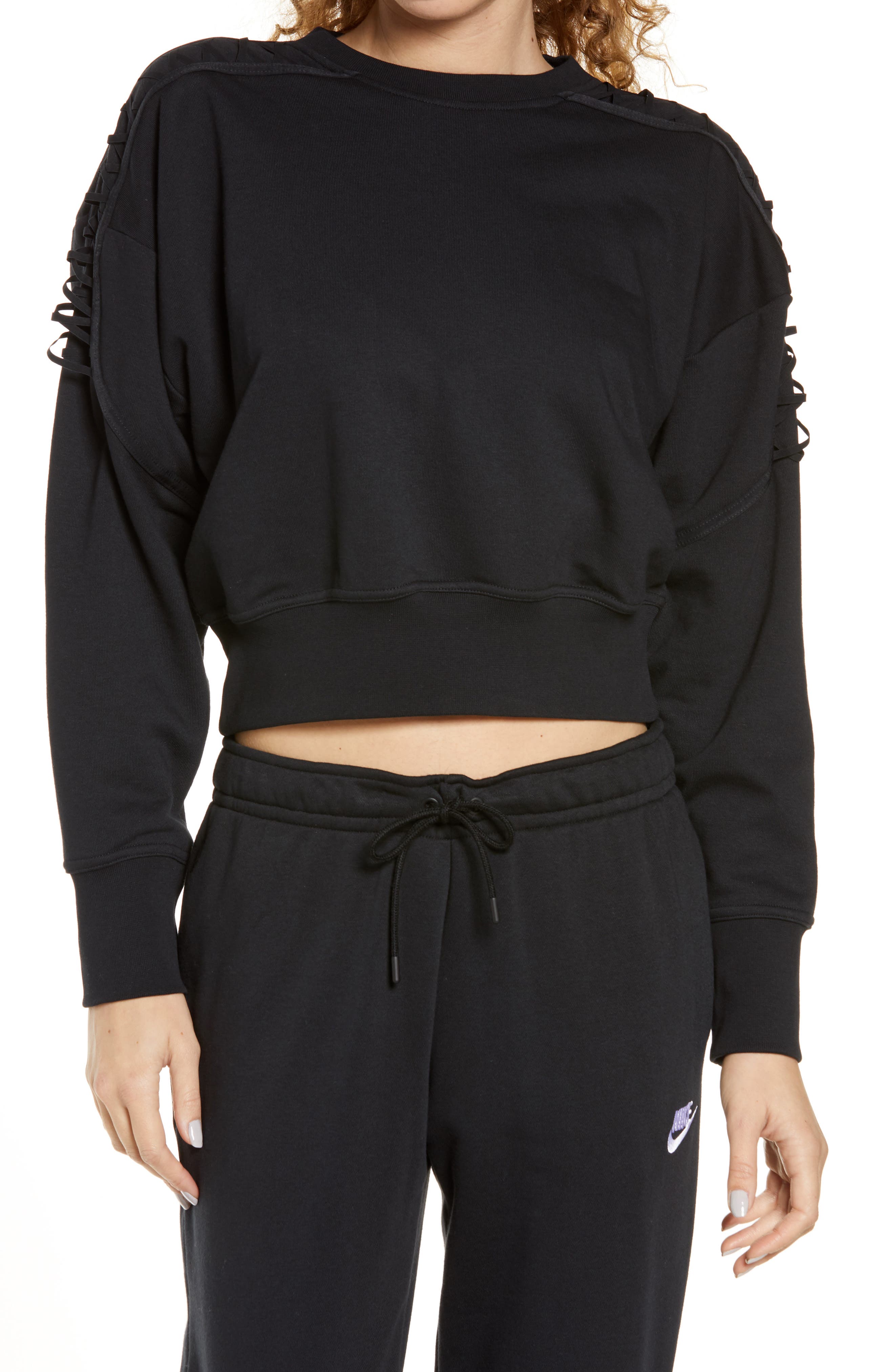 nike fleece crop pullover