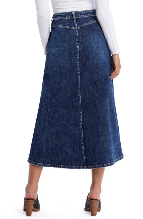 Wash Lab Denim Justine Denim Midi Skirt In Park Blue