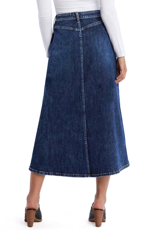 Shop Wash Lab Denim Justine Denim Midi Skirt In Park Blue