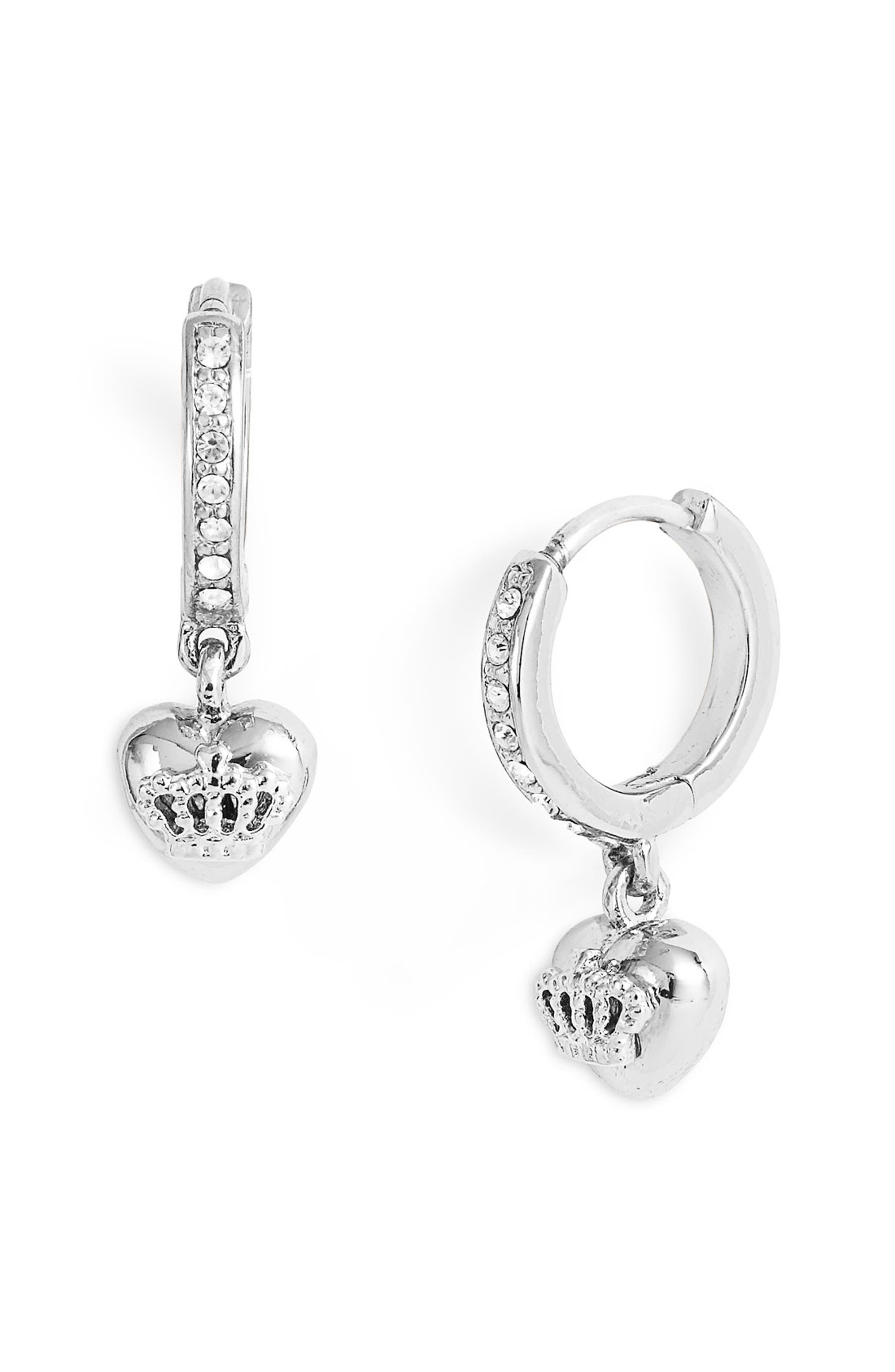 Juicy Couture 'Crown Icons' Tiny Heart & Hoop Earrings | Nordstrom