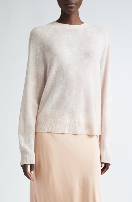 Horizon Print Raglan Sleeve Cashmere Sweater in Bluff Pink Multi
