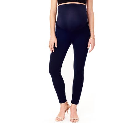 Ingrid & Isabel Ponte Knit Skinny Maternity Ankle Leggings, Blue