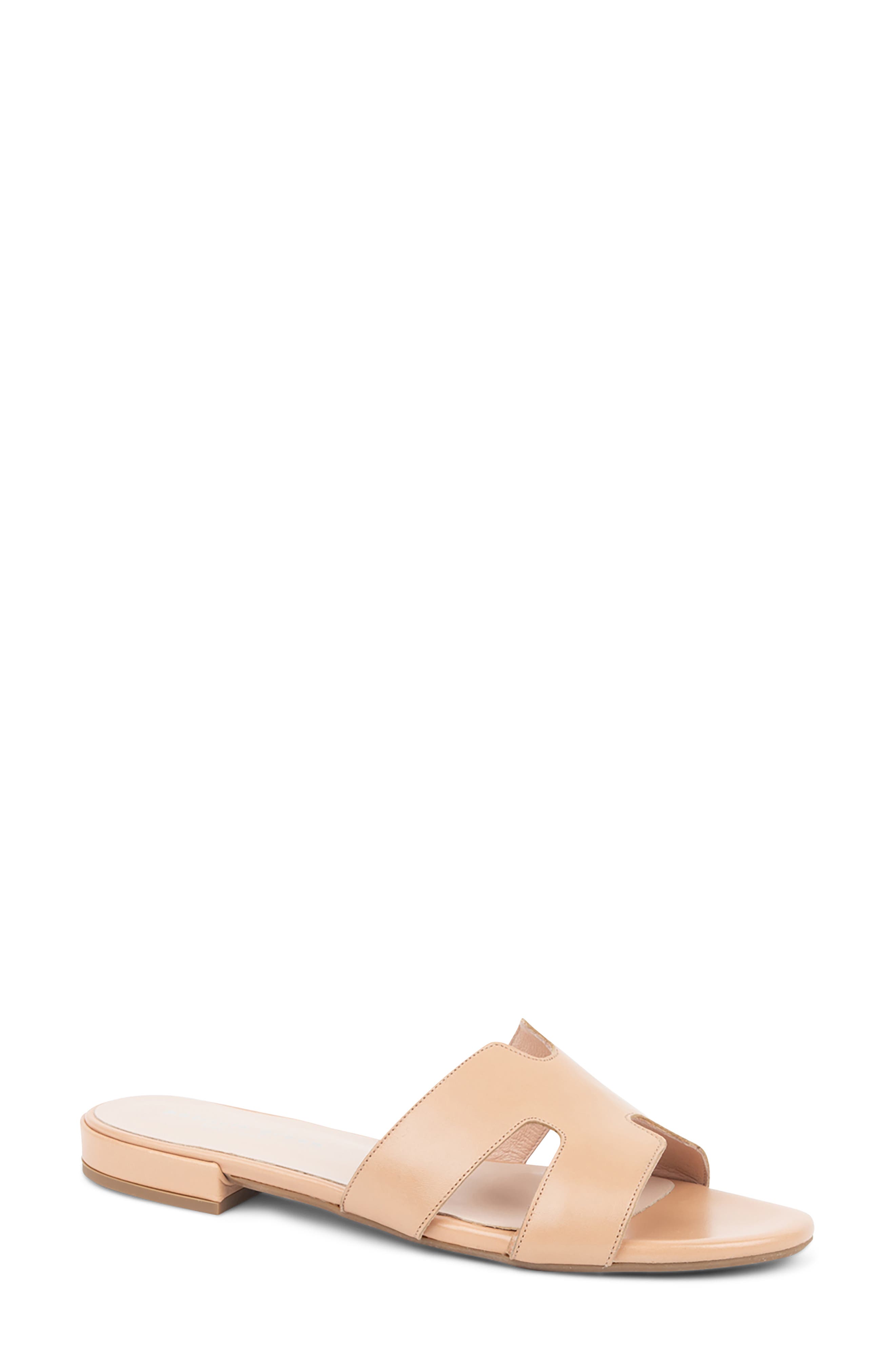 nude sandals slides