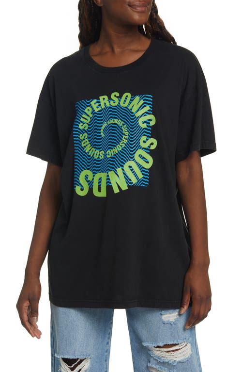 CONEY ISLAND PICNIC Supersonic Sounds Graphic Tee in Washed Black
