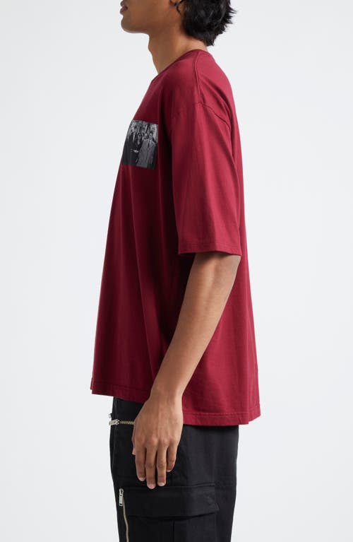 Shop Undercover 'twin Peaks' Oversize Cotton Graphic T-shirt In Dark Red