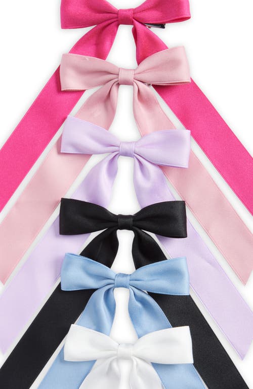 Shop Capelli New York Kids' Assorted 6-pack Bow Hair Clips In Pink Combo