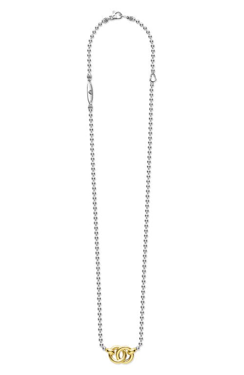 Lagos Two-tone Interlocking Circle Pendant Ball Chain Necklace In Two-tone