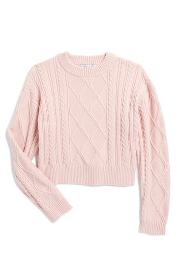 Shop Cotton Emporium Cable Knit Pullover Sweater In Heather Rose