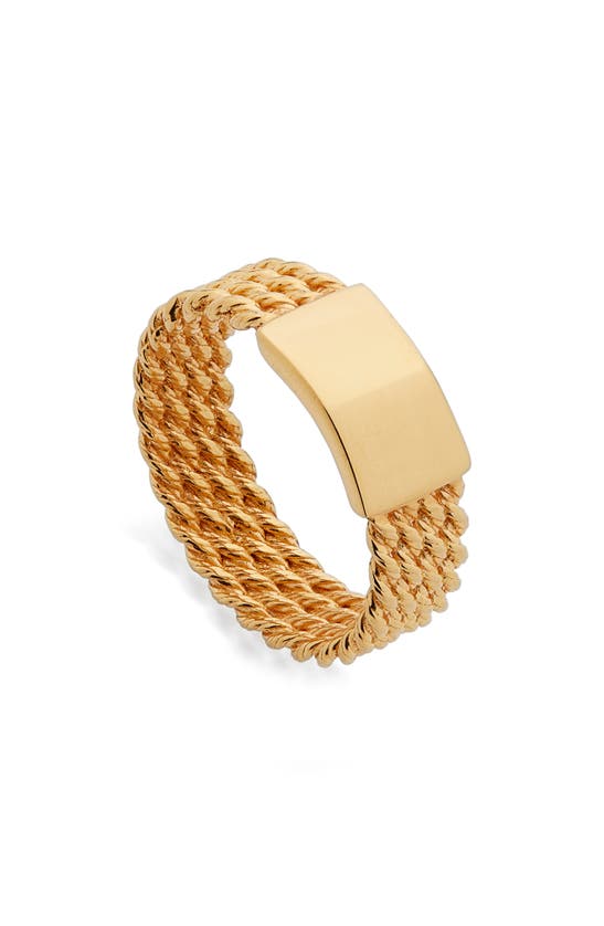 Shop Monica Vinader Corda Ring In Yellow Gold