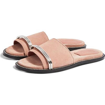 Topshop Flash Bar Slide Sandal - Beige