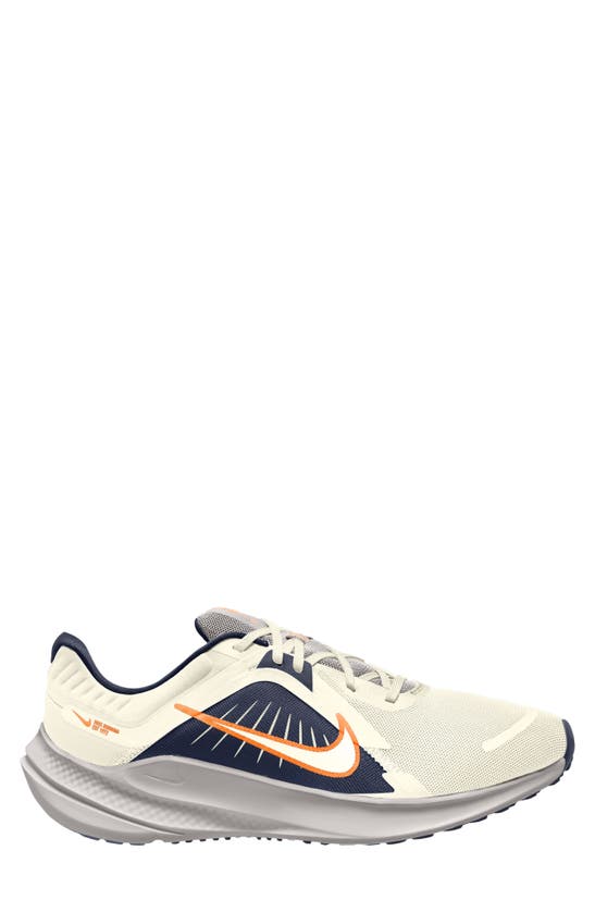Nike Quest 5 Road Running Shoe In Sail/ Total Orange/ Blue