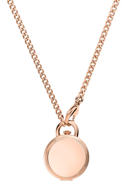 Fossil Jacqueline Watch Locket Necklace in Rose Gold at Nordstrom