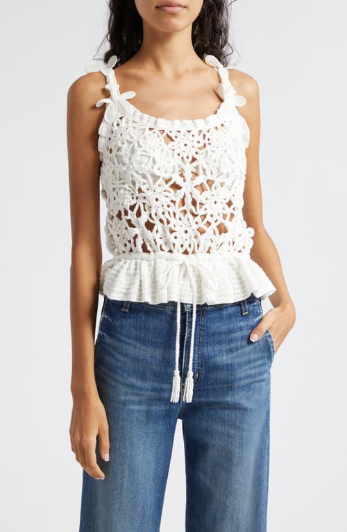 FARM Rio Floral Crochet Tank Off-White at Nordstrom,