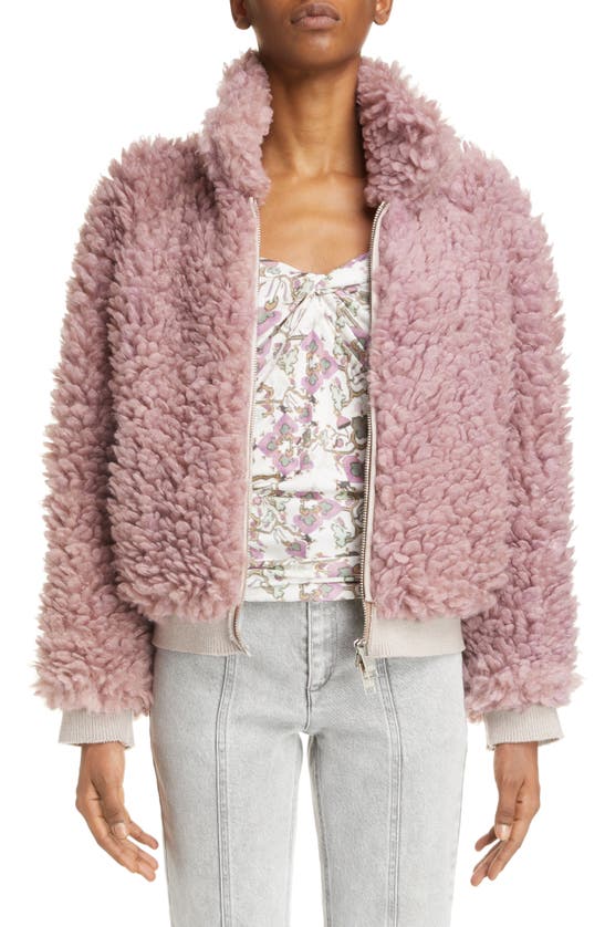 ISABEL MARANT SALVIA HIGH PILE FLEECE BOMBER JACKET