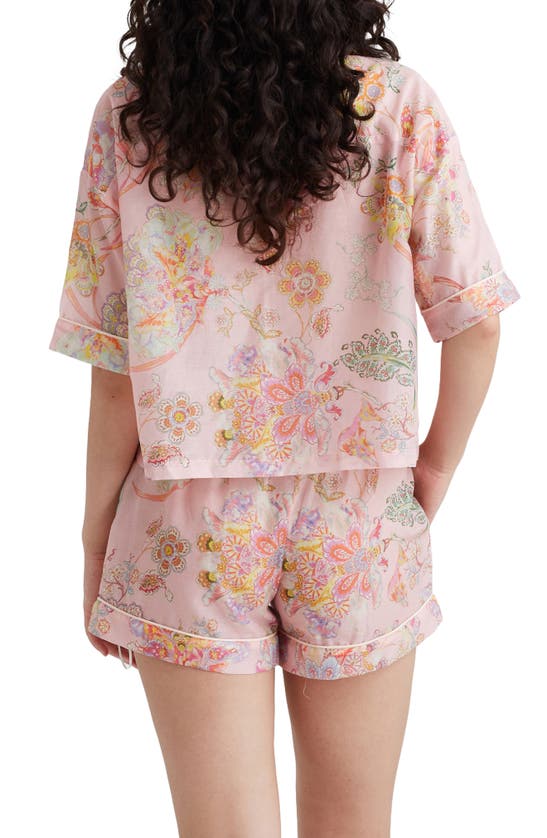 Shop Papinelle Coco Floral Cotton & Silk Short Pajamas In  Pink