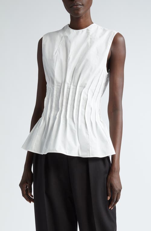 Khaite The Westin Pleated Cotton Poplin Top White at Nordstrom,