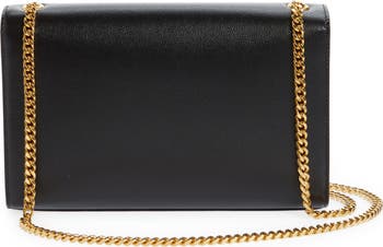 YVES SAINT LAURENT Kate Black Leather Medium Chain Clutch Crossbody Bag