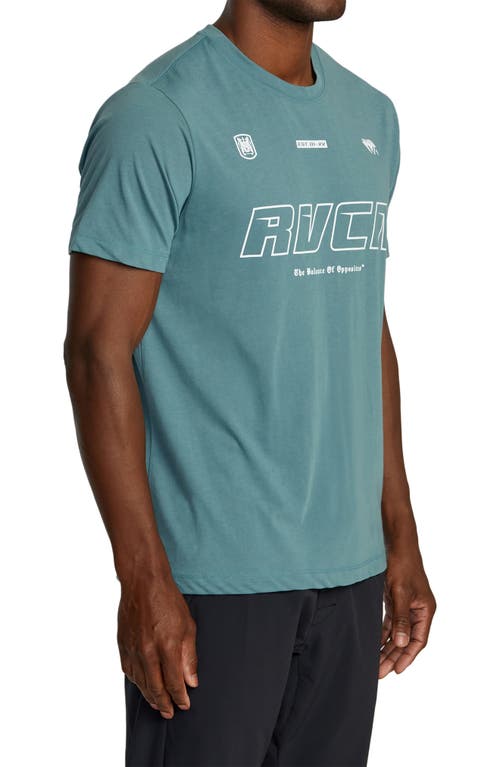 Shop Rvca Big  Club Performance Graphic T-shirt In Pine Grey