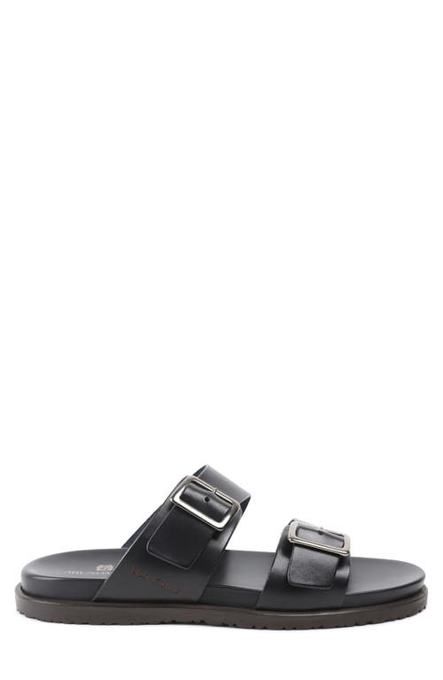 Bruno Magli Men's Erasmo Double Buckle Leather Sandals In Black Leather
