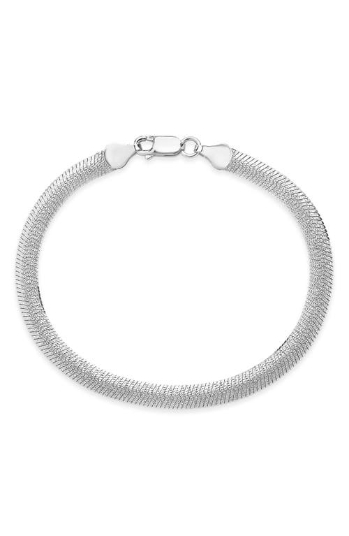 Sterling Forever Herringbone Chain Bracelet in Silver
