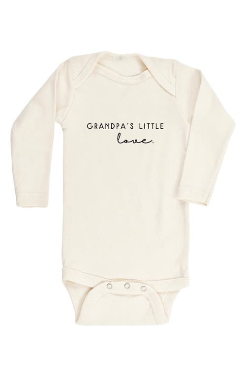 Tenth & Pine Grandpa's Little Love Long Sleeve Organic Cotton Bodysuit Natural at Nordstrom,