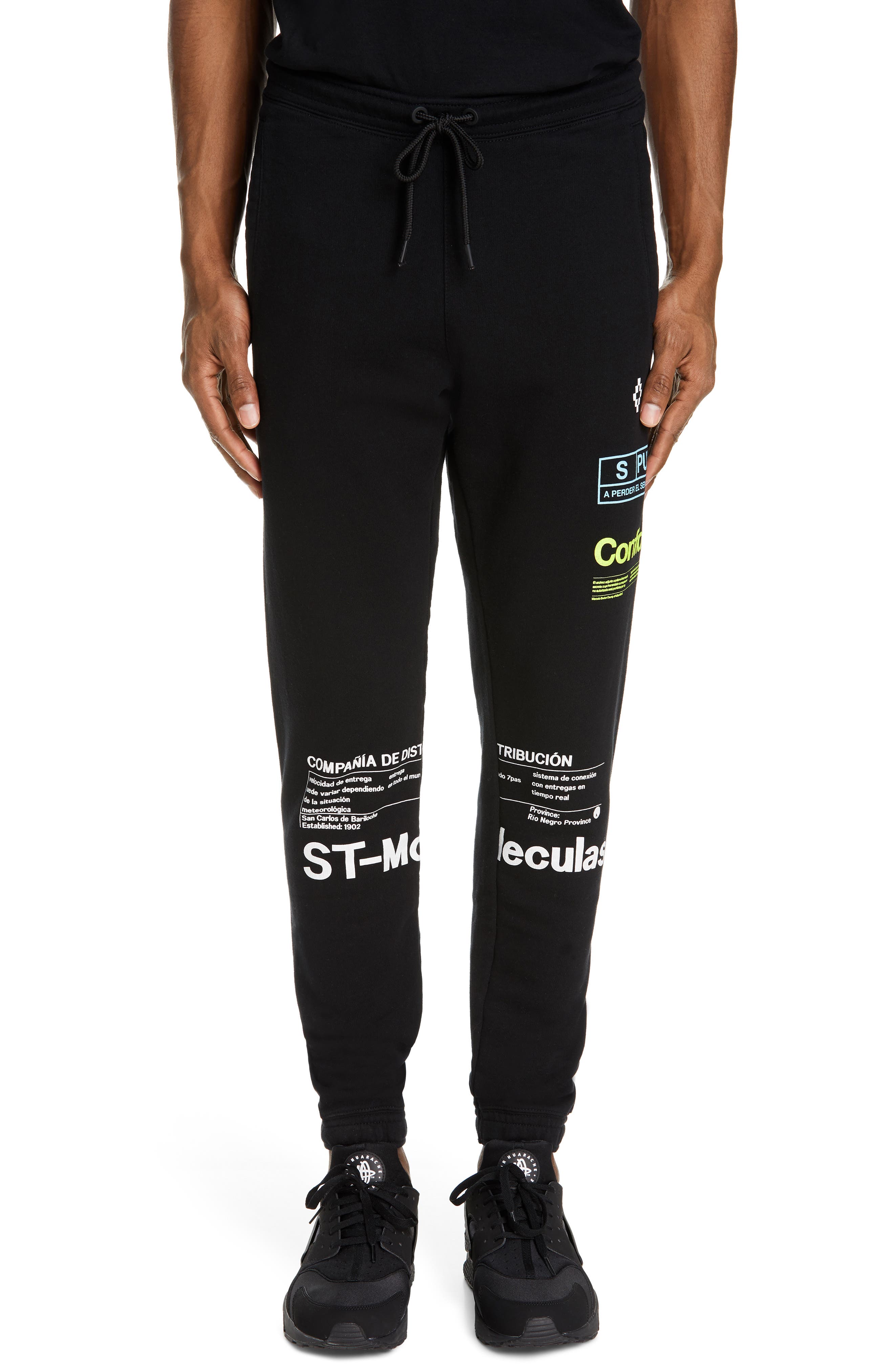 Marcelo Burlon Lettering Print Sweatpants, Black