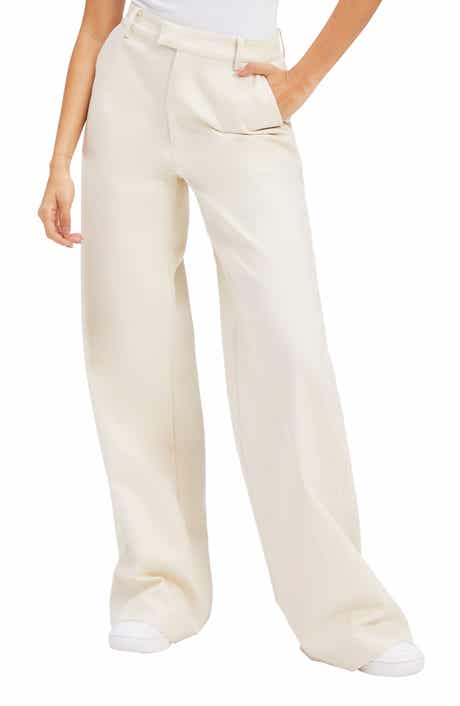 Marcia Fly Front Wide Leg Pant With Pleated Detail