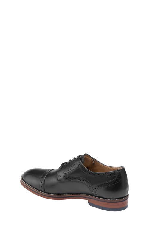 Shop Johnston & Murphy Kids' Conard Cap Toe Derby In Black Fg Leather