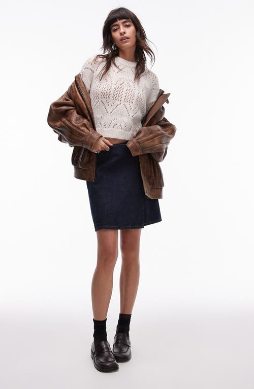 TOPSHOP TOPSHOP POINTELLE CREWNECK SWEATER