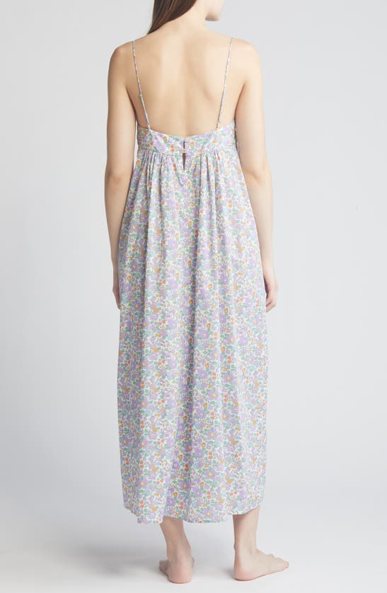 Shop Liberty London Tana Floral Cotton Nightgown In Lilac