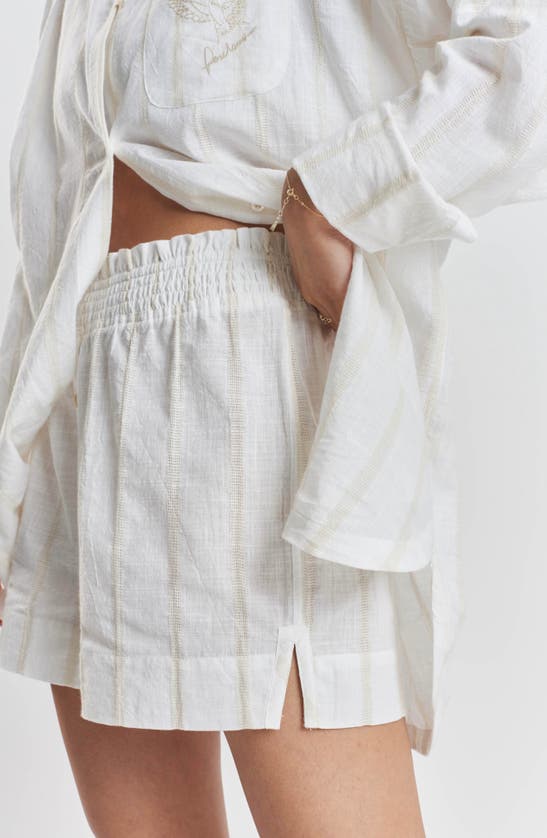 Shop Peachaus Lomandra Ethical-cotton Pajama Shorts In Summer Sand Beige