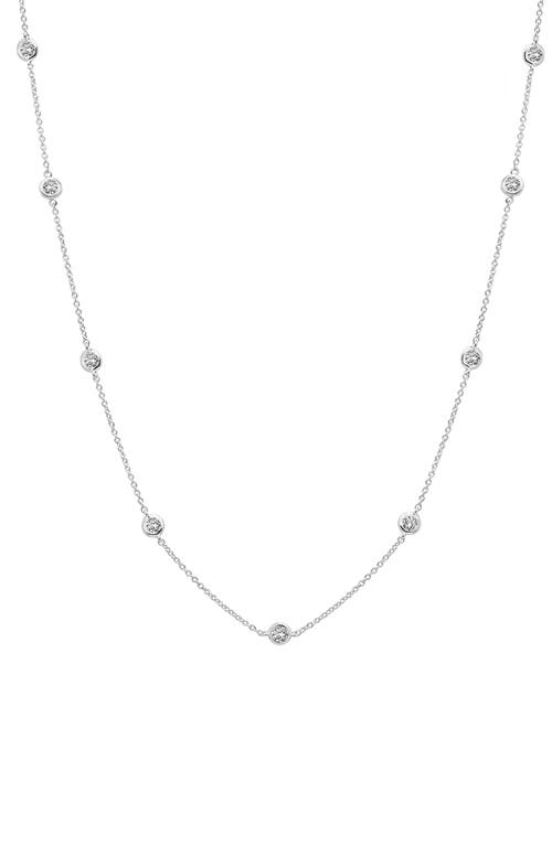 Crislu Cubic Zirconia Bezel Station Necklace in Platinum at Nordstrom